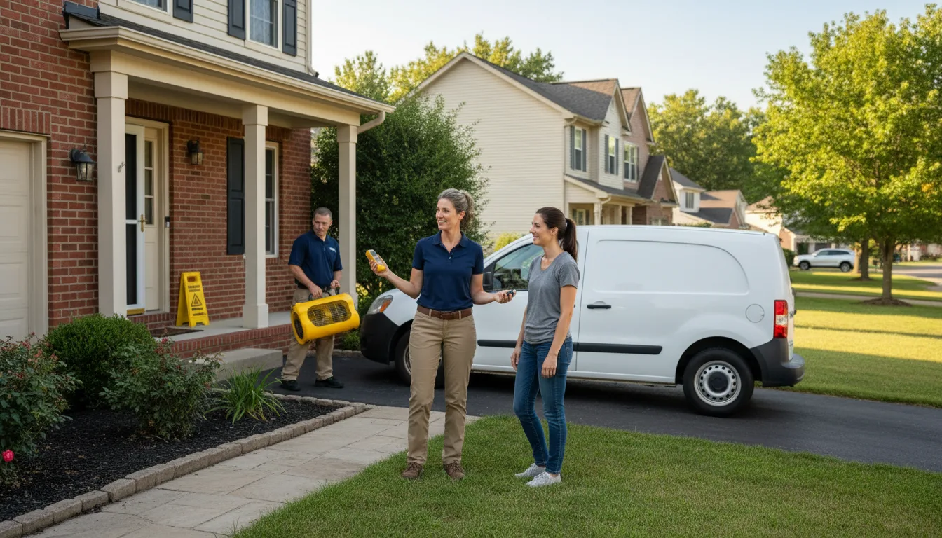 Residential water damage restoration in Many, LA
